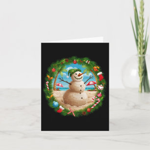 Weihnachten im Juli Snowman Sommer Tropical Beach  Karte