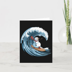 Weihnachten im Juli Snowman Surfbrett Strand Karte