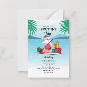 Weihnachten im Juli Sommer BBQ Strandparty Mitteilungskarte