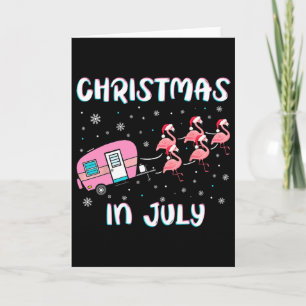 Weihnachten im Juli Sommer Camping Flamingo Anhäng Karte