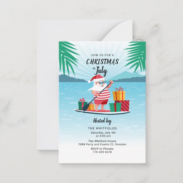 Weihnachten im Juli Sommer GRILLEN Beach Party Mitteilungskarte (Vorderseite)