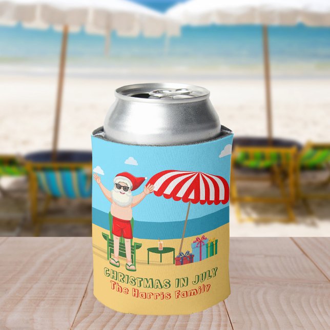 Weihnachten im Juli Sommer Santa Claus Beach Party Dosenkühler (Von Creator hochgeladen)