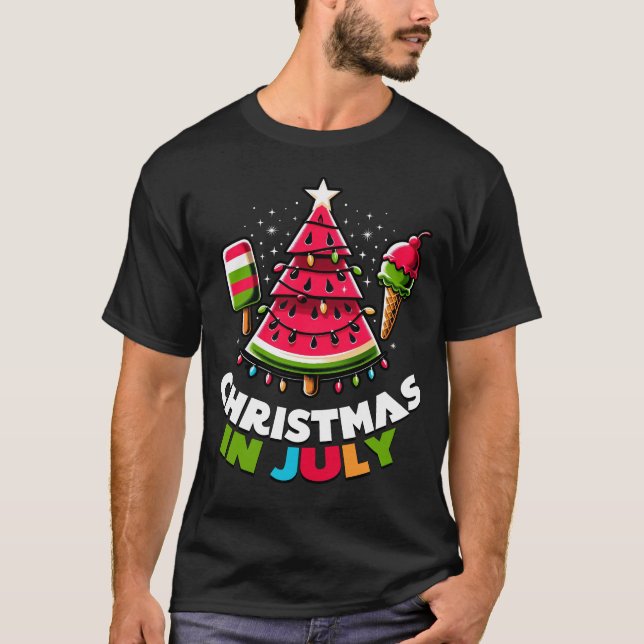Weihnachten im Juli Sommer Wassermelone Popsicle T T-Shirt (Vorderseite)