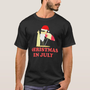 Weihnachten im Juli Sommer Weihnachtsklaus Surfboa T-Shirt