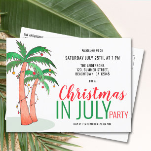 Weihnachten im Juli Sommerparty Einladungspostkarte