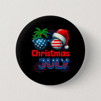 Weihnachten im Juli Sommerstrand Hawaii Santa Usa Button