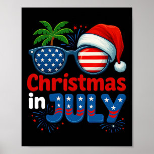 Weihnachten im Juli Sommerstrand Hawaii Santa USA Poster