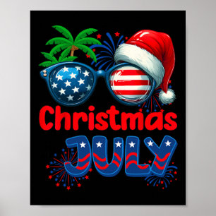 Weihnachten im Juli Sommerstrand Hawaii Santa USA Poster