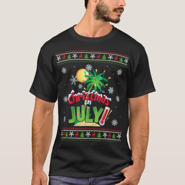 Weihnachten im Juli Sommerurlaub am Strand T-Shirt (Vorderseite)