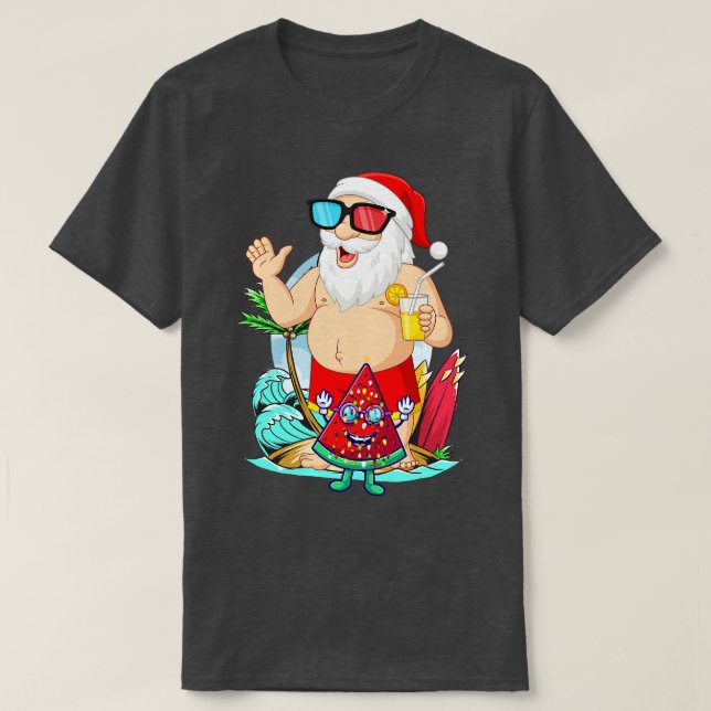 Weihnachten im Juli Sommerurlaub in Santa Clau T-Shirt (Design vorne)