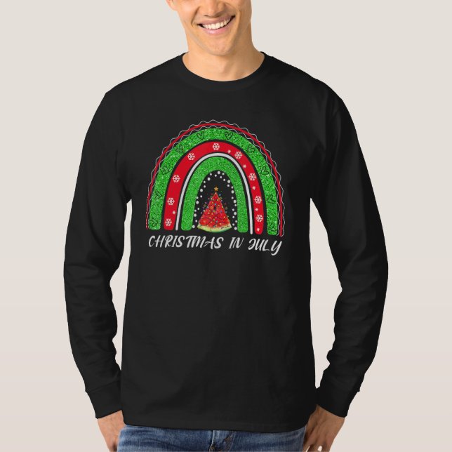 Weihnachten im Juli Sommerurlaub Wassermelone Rain T-Shirt (Vorderseite)
