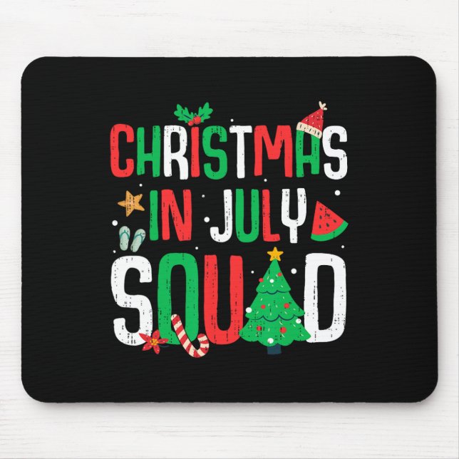 Weihnachten im Juli Squad Funny Summer Beach Vacat Mousepad (Vorne)