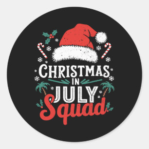 Weihnachten im Juli Squad Shirt Familienurlaub Som Runder Aufkleber