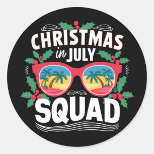 Weihnachten im Juli Squad Sonnenbrille Summer Beac Runder Aufkleber