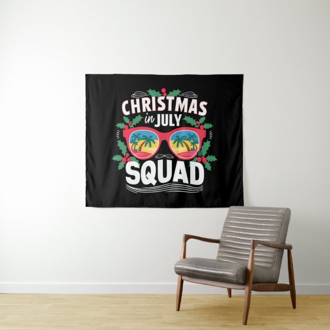 Weihnachten im Juli Squad Sonnenbrille Summer Beac Wandteppich (Beispiel (Horizontal))