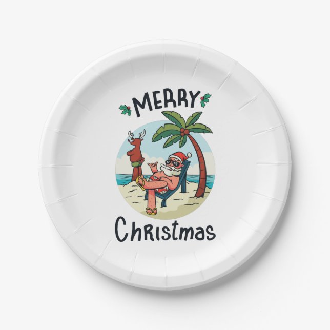 Weihnachten im Juli Square Sticker Postkarte Pappteller (Vorderseite)
