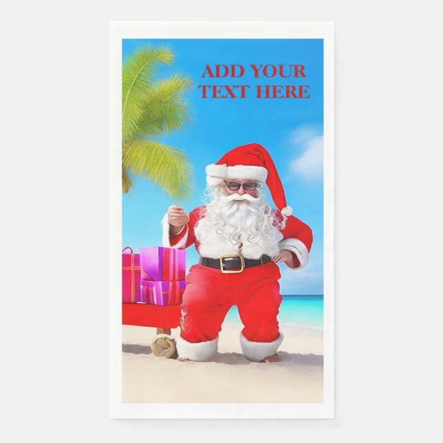 Weihnachten im Juli Strand oder Sommerparty Serviette (Vorderseite)