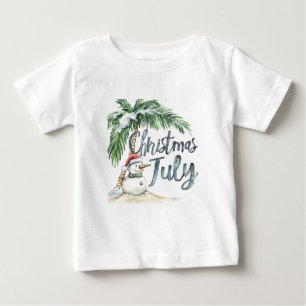 Weihnachten im Juli Strand Schneemann & Palme Baby T-shirt