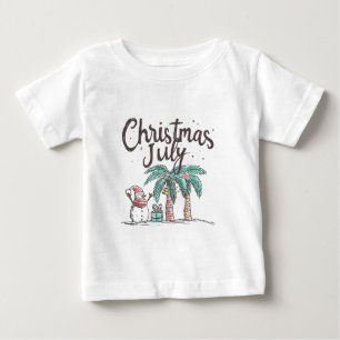 Weihnachten im Juli Strand Schneemann Palme Sommer Baby T-shirt