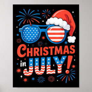 Weihnachten im Juli Summer Beach Hawaii Santa Usa Poster