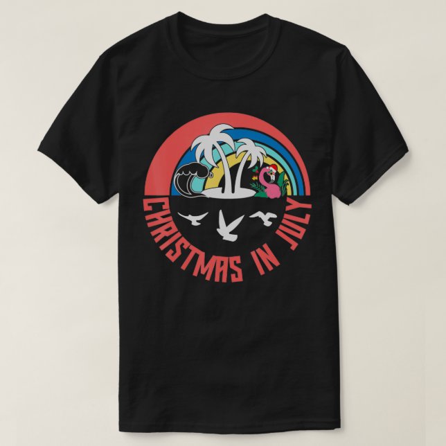 Weihnachten im Juli SummerBeach Urlaub Xmas Graphi T-Shirt (Design vorne)