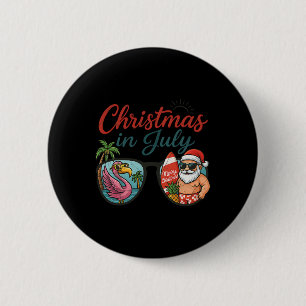 Weihnachten im Juli Sungles Santa Flamingo Sommer Button
