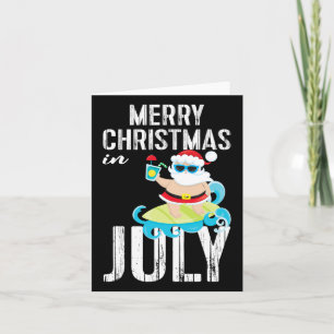 Weihnachten im Juli Surfen im Santa Tropical Shirt Karte