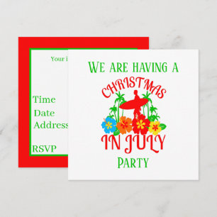 Weihnachten im Juli Surfer Party Einladung