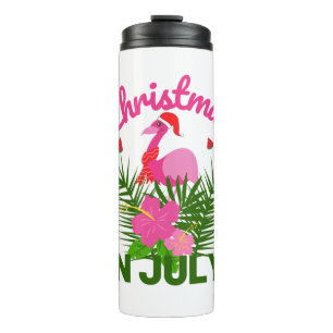Weihnachten im Juli süßer Sommer Flamingo Thermosbecher