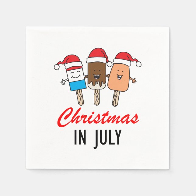 Weihnachten im Juli Süßes Leckerei Party Serviette (Vorderseite)