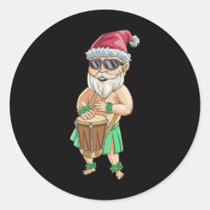 Weihnachten im Juli T-Shirt Lustiger Santa Hawaiia Runder Aufkleber