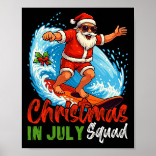 Weihnachten im Juli-Team Weihnachtsmann Surft Somm Poster