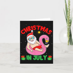 Weihnachten im Juli - Tropical Santa Surfing Karte