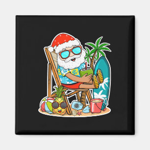 Weihnachten im Juli - Tropischer Santa beim Surfen Magnet
