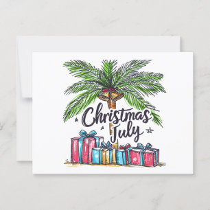 Weihnachten im Juli Tropischer Urlaub Palmen Gesch Postkarte
