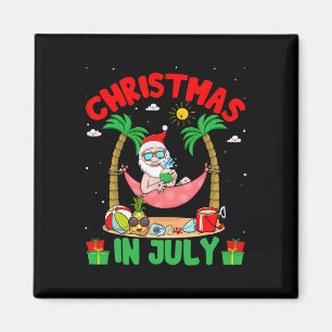 Weihnachten im Juli - Tropischer Weihnachtsmann su Magnet