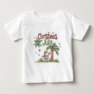 Weihnachten im Juli: Tropischer Weihnachtsmann und Baby T-shirt