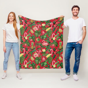 Weihnachten im Juli tropisches Muster Fleecedecke