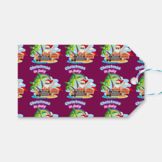 Weihnachten im Juli Tropisches Santa-Stranddesign Geschenkanhänger