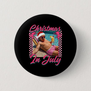 Weihnachten im Juli Trump Lustig Chillen Santa Haw Button