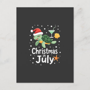 Weihnachten im Juli Turtle Sommer Xmas Schildkröte Postkarte