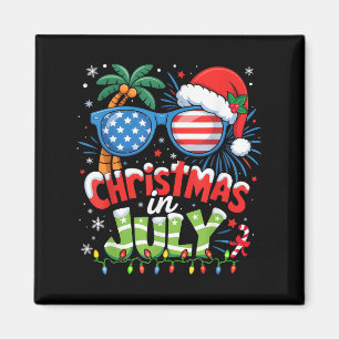 Weihnachten im Juli US-Flagge Summer Beach Hawaii  Magnet