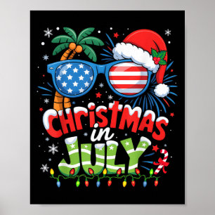 Weihnachten im Juli US-Flagge Summer Beach Hawaii  Poster