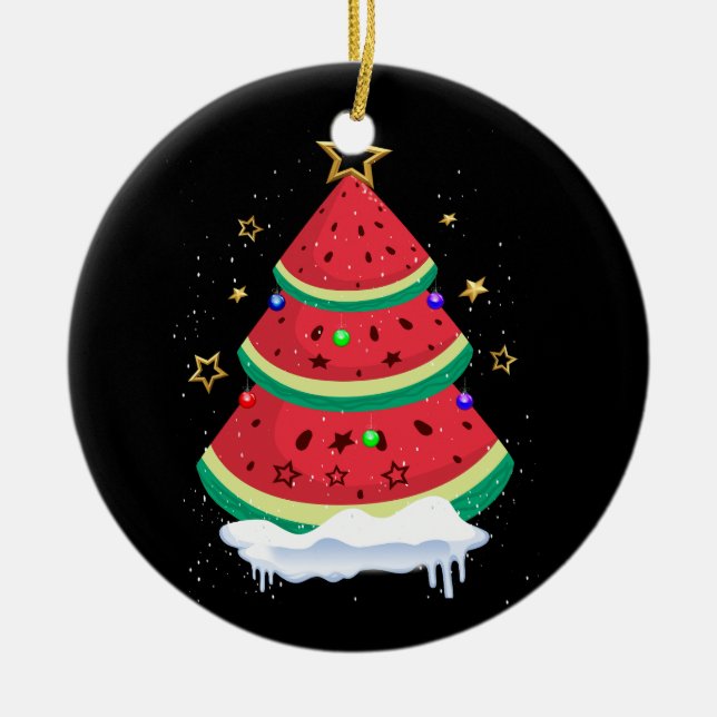 Weihnachten im Juli Wassermelon Weihnachten Sommer Keramik Ornament (Vorne)