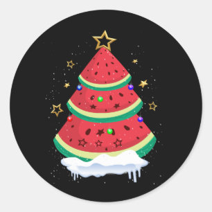 Weihnachten im Juli Wassermelon Weihnachten Sommer Runder Aufkleber