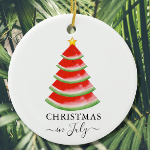 Weihnachten im Juli Wassermelone Keramik Ornament