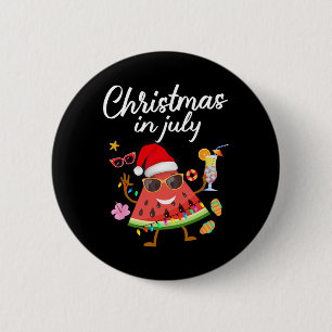 Weihnachten im Juli Wassermelone Xmas Baum Sommer Button