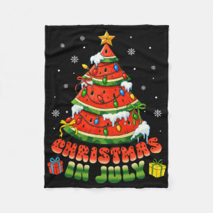 Weihnachten im Juli Wassermelone Xmas Baum Sommer Fleecedecke