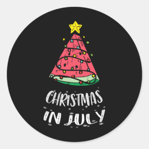 Weihnachten im Juli Wassermelone Xmas Baum Sommer  Runder Aufkleber
