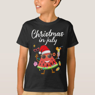 Weihnachten im Juli Wassermelone Xmas Baum Sommer T-Shirt